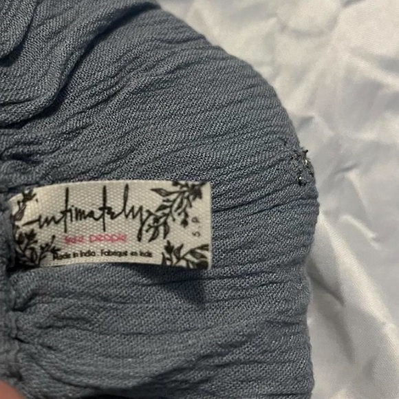 Free People Blue Halter Dress with White Embroidery S - Picture 7 of 7